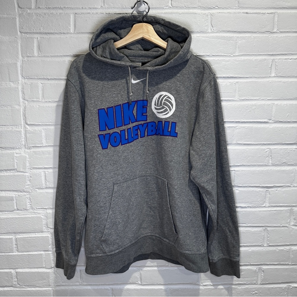 Nike Volleyball Center Swoosh Hoodie Sweatshirt  Men's Small Gray Vintage Y2K